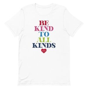 Be Kind to All Kinds Adult T-Shirt White Size Large NEW